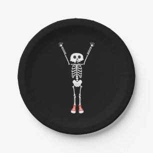 Cool Skeleton Halloween Design Paper Plates