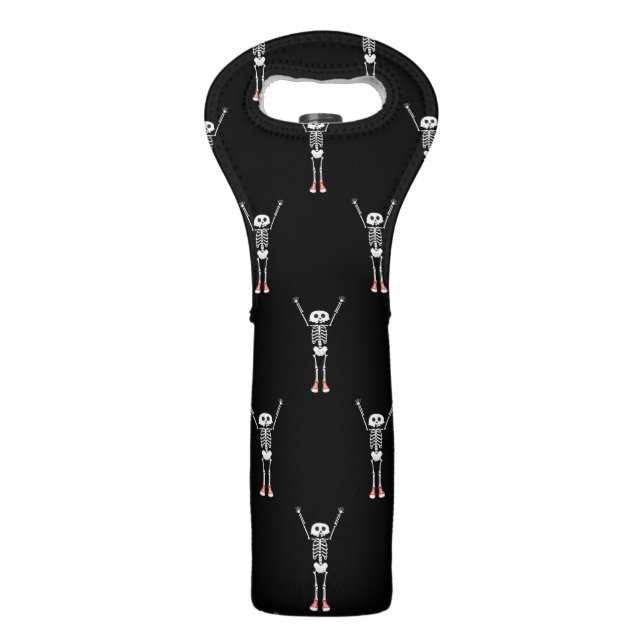 Cool Skeleton Halloween Design Wine Bag (Front)