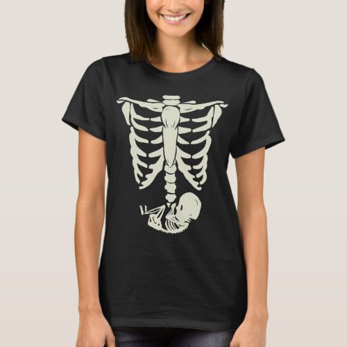 Cool Skeleton Pregnant women Couple Pregnancy  T_Shirt