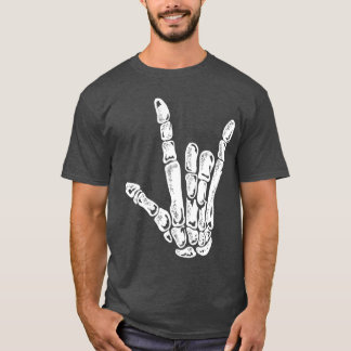 Cool Skeleton Rock Hand Concert Punk Rock Spooky M T-Shirt