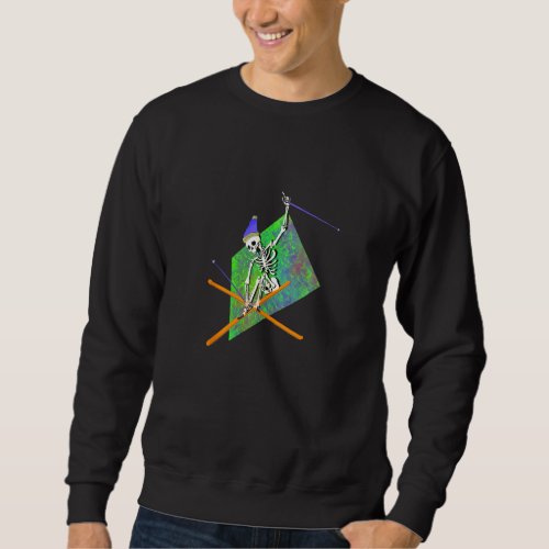 Cool Skeleton Ski Helicopter Trick Sweatshirt