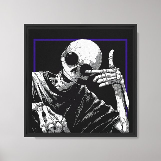 Cool Skeleton - Sunglasses and a Smile Canvas Print (Front)