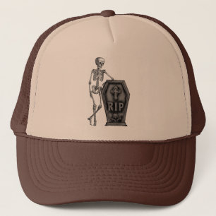 Cool Skeleton with coffin Trucker Hat