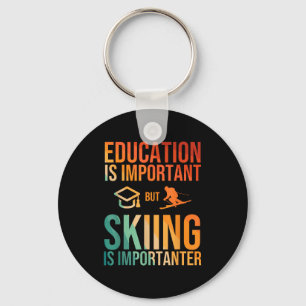 Cool ski art for men women kids nordic mountain keychain