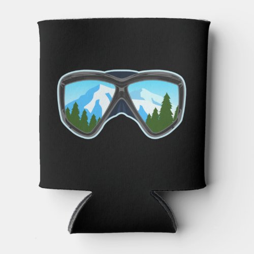 Cool Ski Goggles Skiing Player Snowboarding Sports Can Cooler