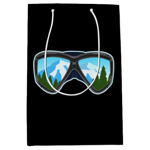 Cool Ski Goggles Skiing Player Snowboarding Sports Medium Gift Bag