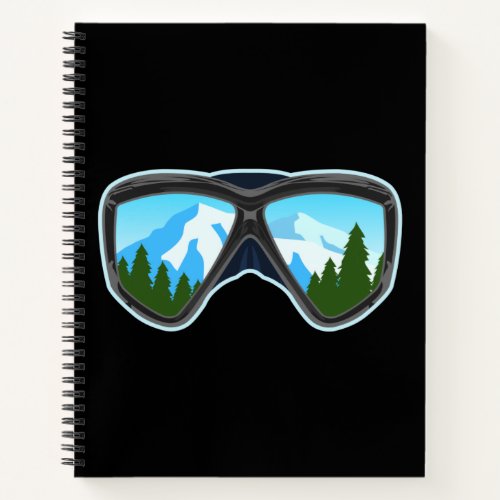 Cool Ski Goggles Skiing Player Snowboarding Sports Notebook