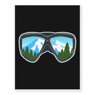 Cool Ski Goggles Skiing Player Snowboarding Sports Temporary Tattoos