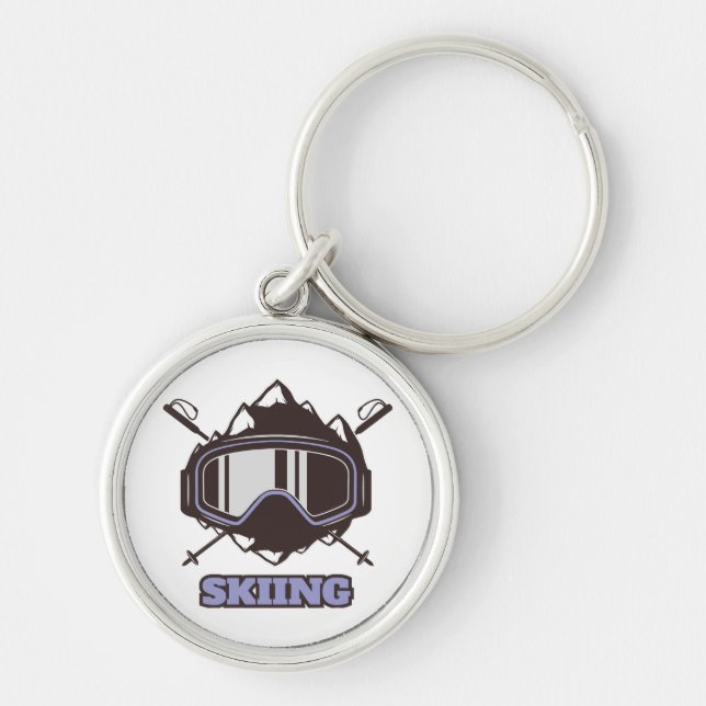 Cool Ski Helmet  Keychain (Front)