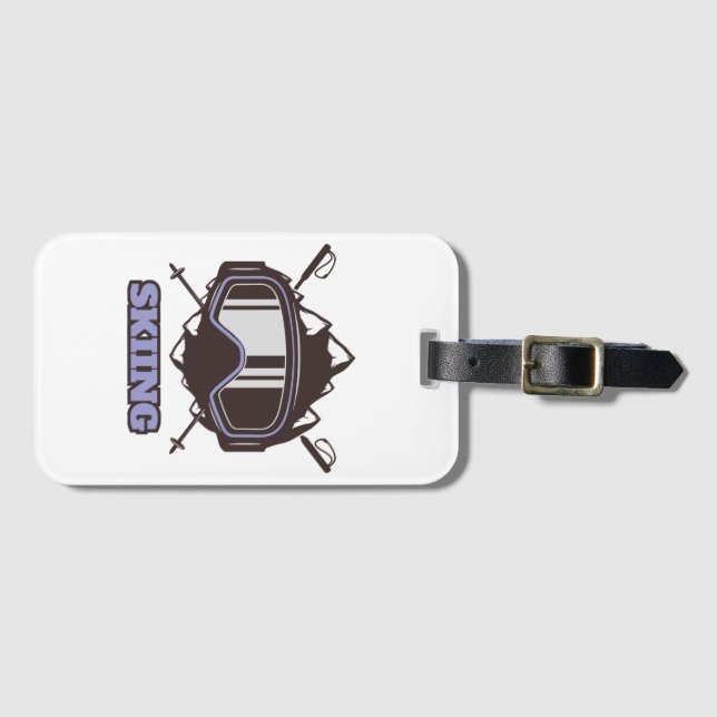 Cool Ski Helmet  Luggage Tag (Front Horizontal)