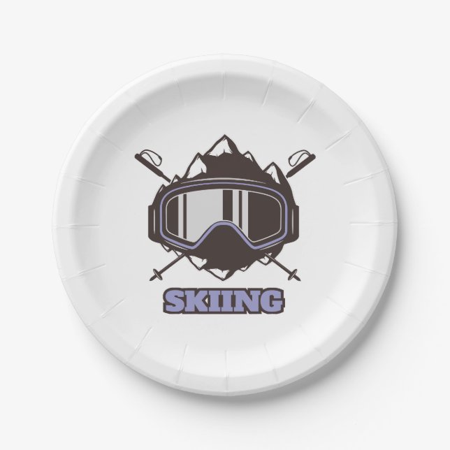 Cool Ski Helmet  Paper Plates (Front)
