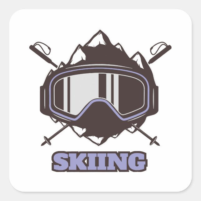 Cool Ski Helmet Square Sticker (Front)