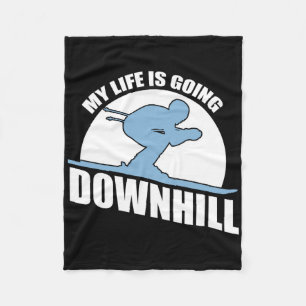 Cool Skiing Design For Men Women Snow Skier Ski Lo Fleece Blanket