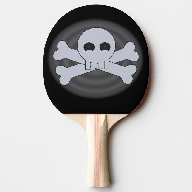 Cool Skull and Crossbones Ping Pong Paddle (Back)