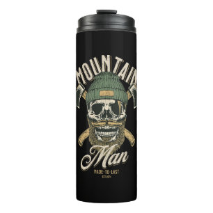 Cool skull design; nature; mountains; camping; dad thermal tumbler