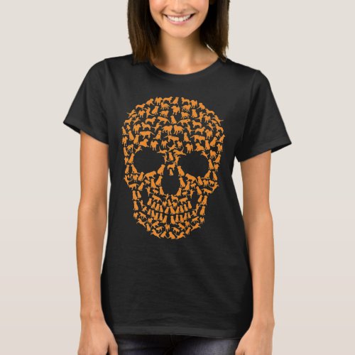 Cool Skull Dog Golden Retriever Halloween Costume  T_Shirt