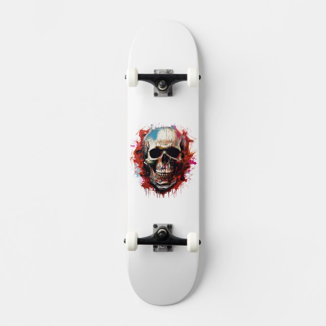 Cool Skull Illustration Skateboard (Front)