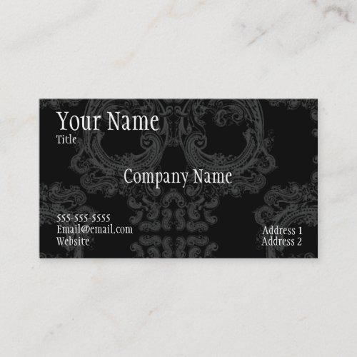 Cool skull pattern area cod business card