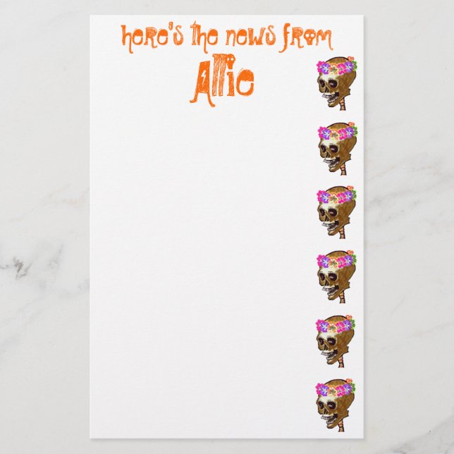 Cool Skull personalized Stationery (Front)