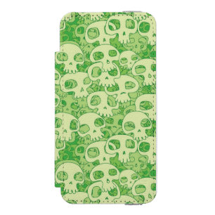 Cool skulls wallet case for iPhone SE/5/5s