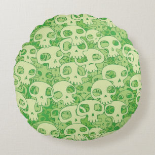 Cool skulls round pillow