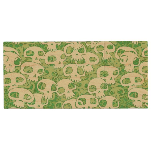 Cool skulls wood flash drive (Front)