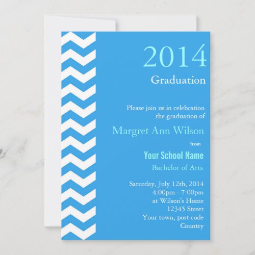 Cool sky blue summer graduation party invite