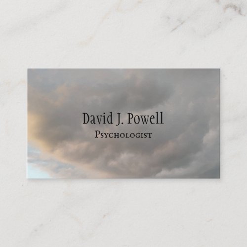 Cool Sky Clouds Background Psychologist Business Card