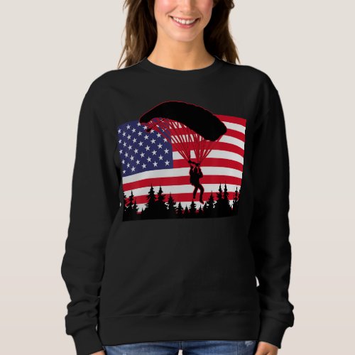 Cool Skydiving Men Women Skydiver American Flag Sk Sweatshirt