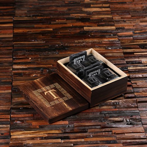 Cool Slate Coasters Gift Set with Whiskey Glasses