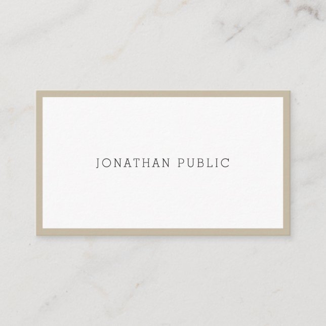 Cool Sleek Design Modern Minimalistic Elegant Top Business Card (Front)