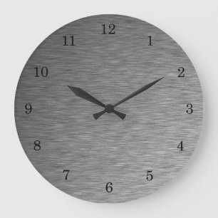 Cool & Sleek Metallic Brushed Silver Clock