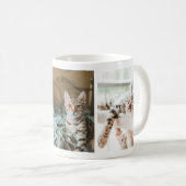 Cool Sleepy Kitty Cat Lovers' Photo Collage Mug (Front Right)