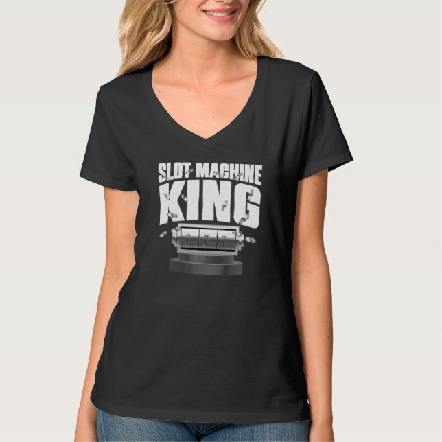 Cool Slot Machine  For Men Boys Casino Gambler T-Shirt (Front)