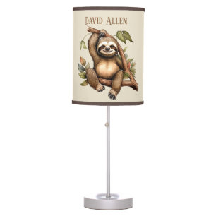 Cool sloth lovers add name table lamp