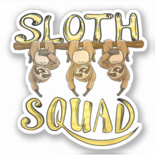 Cool Sloth Squad – Funny Lazy Animal Lover Design Sticker