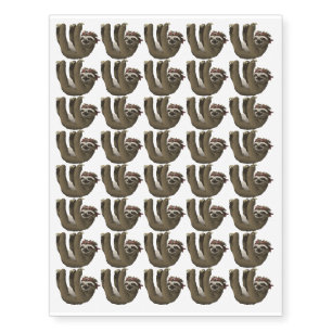 Cool Sloth with Bandanna Animal Design Temporary Tattoos