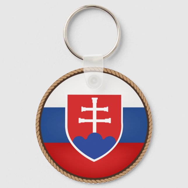 Cool Slovakia Flag Seal Keychain (Front)