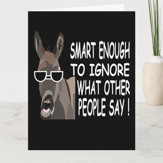 Cool Smart Donkey Greeting Card (Front)