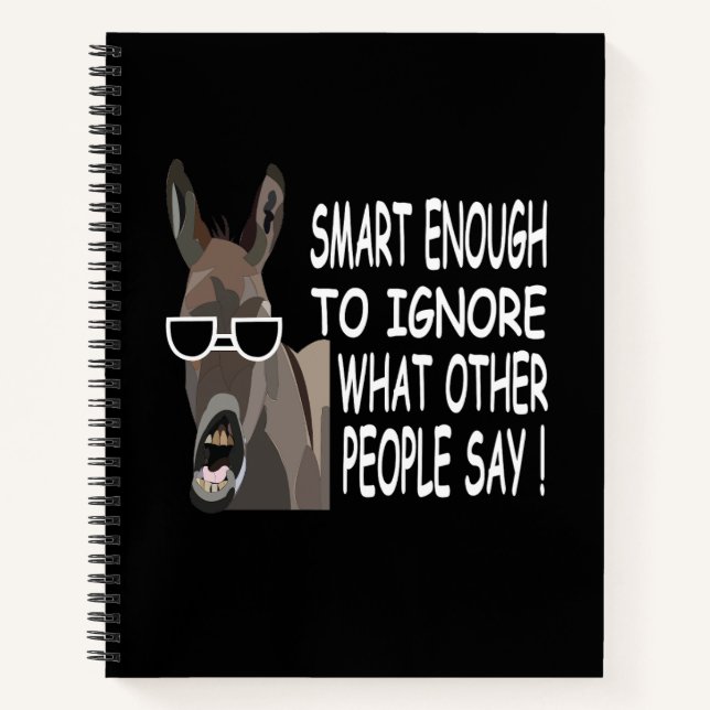 Cool Smart Donkey  Notebook (Front)