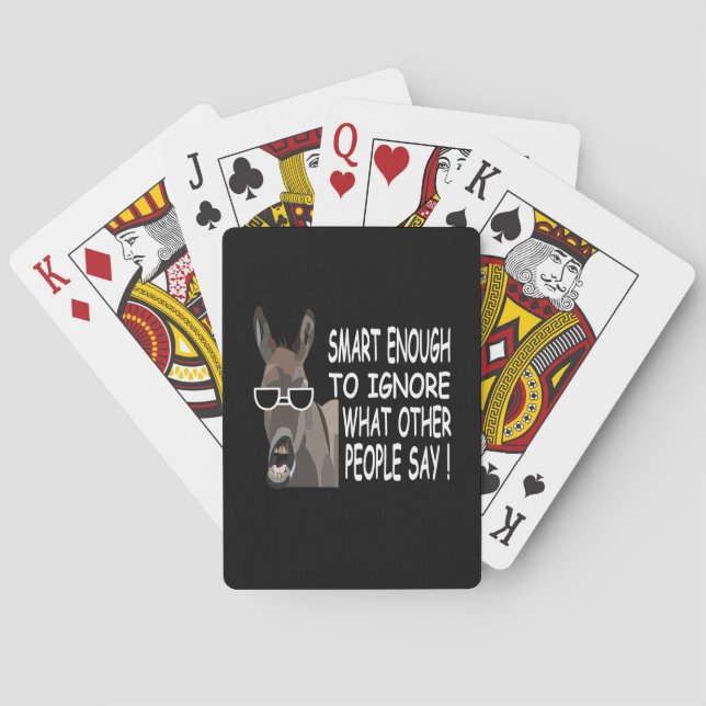 Cool Smart Donkey  Poker Cards (Back)