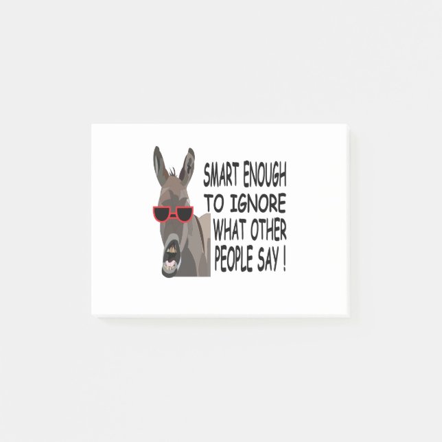 Cool Smart Donkey Post-it Notes (Front)