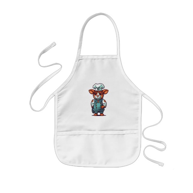 Cool Smiling Chef Cow Cute Farm Animal  Kids' Apron (Front)