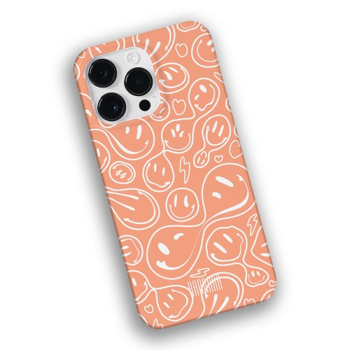 Cool Smiling Face Melting Smile Pattern Coral Case_Mate iPhone 14 Pro Max Case