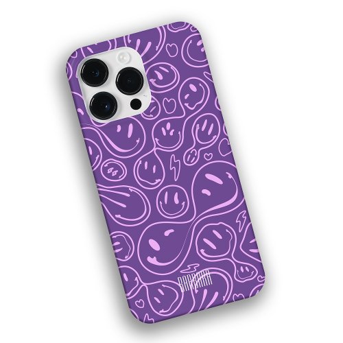 Cool Smiling Face Melting Smile Pattern Lavender Case_Mate iPhone 14 Pro Max Case