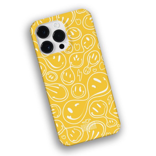 Cool Smiling Face Melting Smile Pattern yellow Case_Mate iPhone 14 Pro Max Case