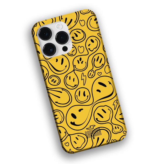 Cool Smiling Face Melting Smile Pattern yellow Case-Mate iPhone Case (Creator Uploaded)