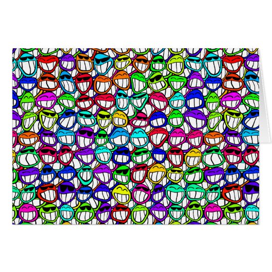Cool Smiling Faces Cards (Front Horizontal)