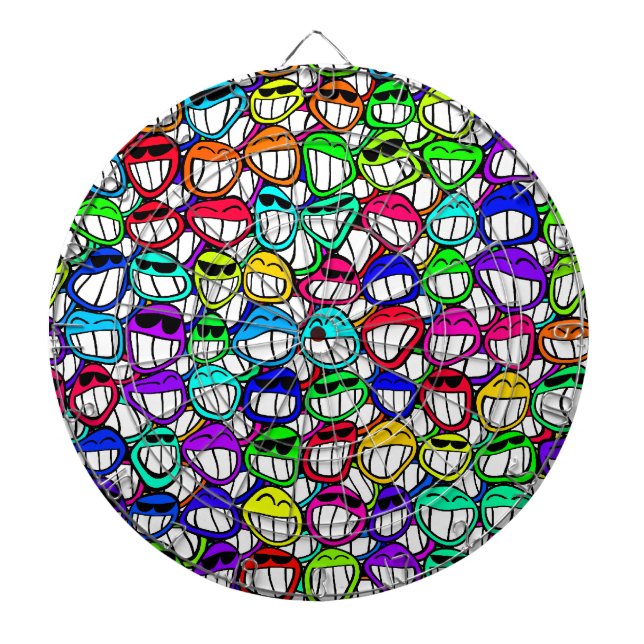 Cool Smiling Faces Dart Board (Front)