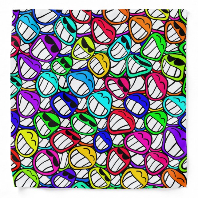 COOL SMILING FACES GROUP BANDANA (Front)